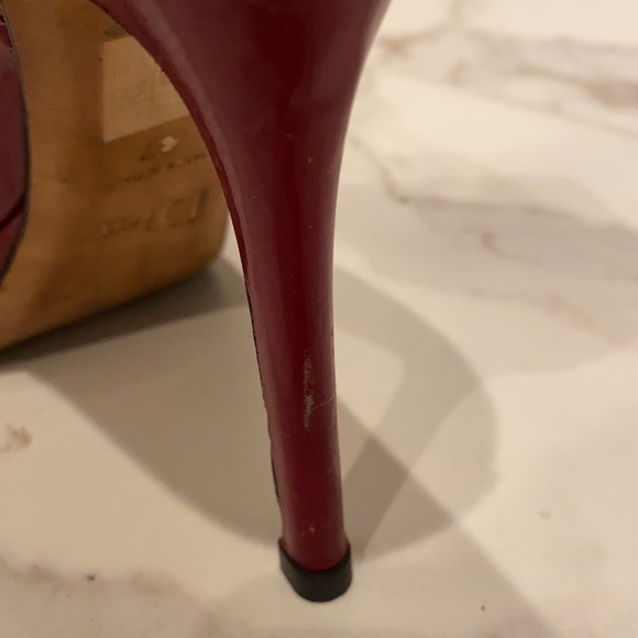 Dior burgundy platform pumps with open toe, size 37 - Picture 11 of 11